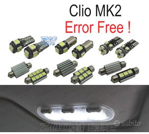 KIT 8 LAMPADE LED INTERNE PER RENAULT CLIO 2 II MK