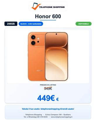 Honor 600 8/256GB Nuovo