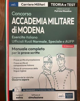 libro per concorso esercito e accademia militare d