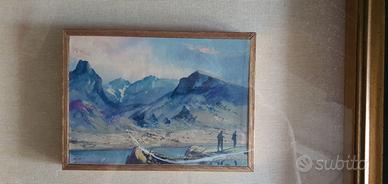 quadro Paesaggio montano con lago firmato Gori