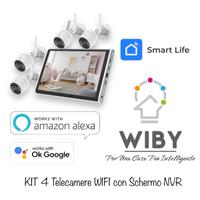 WIBY Kit 4 telecamere wifi con Schermo NVR