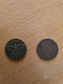 2 monete da 5 C   Vittorio E.  III molto rare