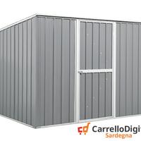 Casetta box giardino Acciaio 260x185 grigio chiaro