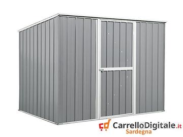 Casetta box giardino Acciaio 260x185 grigio chiaro