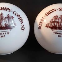 Globi in vetro opalino Royal Iron Ships Company