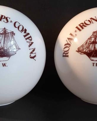 Globi in vetro opalino Royal Iron Ships Company