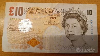 Banconota fuori corso da 10 sterline di carta - Se