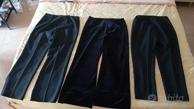 3 PANTALONI DA DONNA NERI ELEGANTI TAGLIA 46 E 48