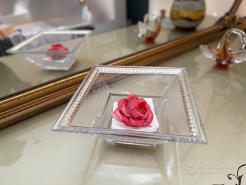 Centrotavola in cristallo e argento