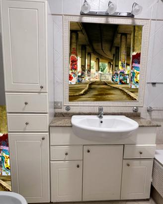 MOBILE  COMPLETO PER BAGNO + FARETTI+MENSOLA IN VE