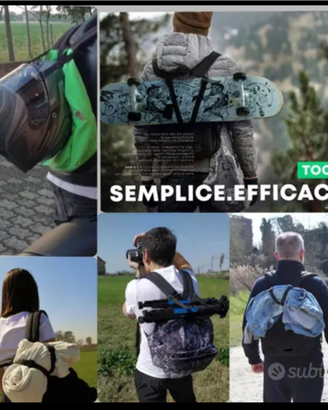 Cinghia zaino regolabile per trasporto oggetti
