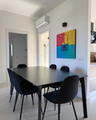 Tavolo allungabile, effetto marmo, 180/240x100