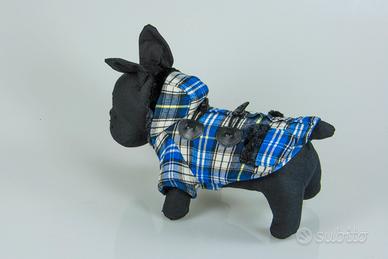  cane cappotto tartan blu 
