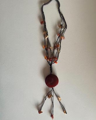 Collana boho in agata e corniola