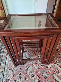 Tavolino da salotto vetro e legno