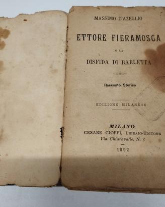 libro antico 1892"Ettore Fieramosca "