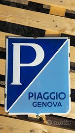 cartello insegna smaltata vespa piaggio Genova 