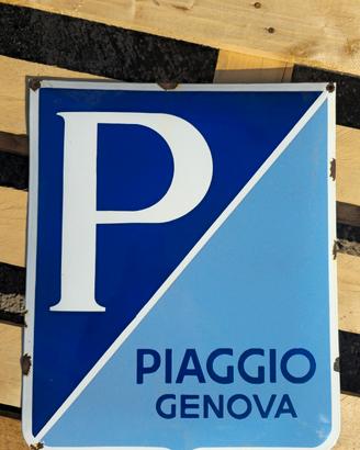 cartello insegna smaltata vespa piaggio Genova 