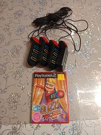 BUZZER BUZZ + GIOCO BUZZ  PER PS2 - PLAY STATION 2