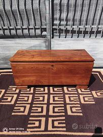 Cassapanca antica in legno massello 130 cm x 50 cm