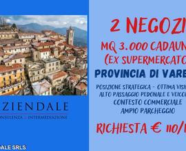 2 negozi da mq 3000 cadauno ex supermercato