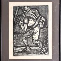 Byron Randall artista xilografia The Porter
