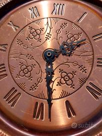 Orologio da parete, analogico, in rame
