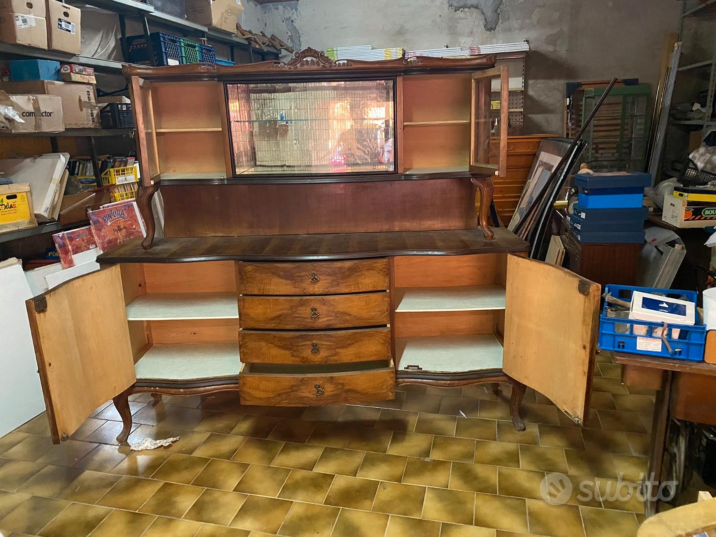 Credenza anni 50 legno e vetro Arredamento e Casalinghi In vendita a