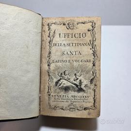 Libro Antico 1775 Ufficio della Settimana Santa