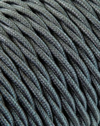 Mt 20 Cavo Treccia Tessile Grezzo Grafite 3x0,75