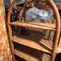 Libreria in Bambù e giunco anni 80