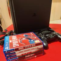 PlayStation 4 slim + base ricarica joystick + gioc