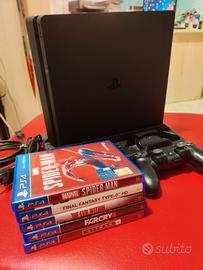 PlayStation 4 slim + base ricarica joystick + gioc