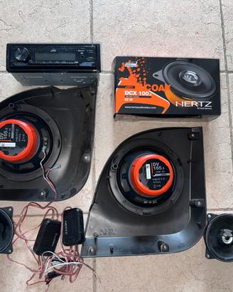 Casse + stereo macchina HERTZ e JVC
