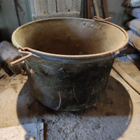 Calderone antico paiolo in rame arte contadina