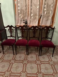 Sedie in velluto vintage