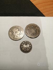 Monete del 1800 argento e rame 