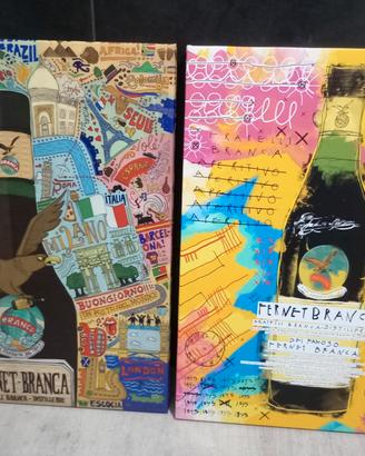 Coppia Quadri Pop Art / Street Art Fernet-Branca