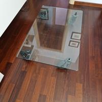 Tavolino vetro con ruote tipo Fontana Arte