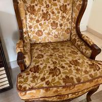 Poltrona Antica Massello Velluto 1960 perfetta