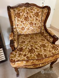 Poltrona Antica Massello Velluto 1960 perfetta