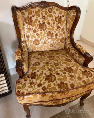 Poltrona Antica Massello Velluto 1960 perfetta