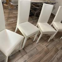 Sedie in pelle bianca