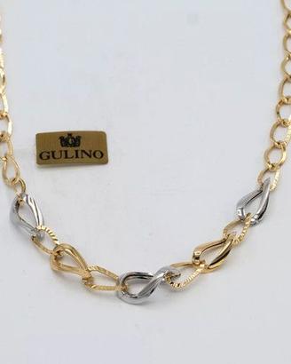 Collana donna in oro giallo e bianco 18 kt D.77