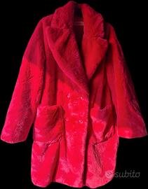 cappotto/pellicciotto rosso,xs over