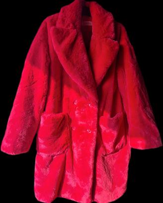 cappotto/pellicciotto rosso,xs over