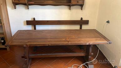 Tavolo + Panca + Pensile - Legno Massello