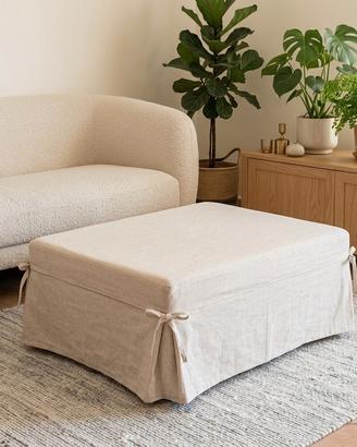 pouf letto in cotone beige