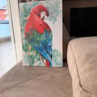 Canva/tela con pappagallo variopinto