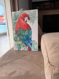 Canva/tela con pappagallo variopinto